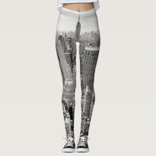 Leggings Manhattan, Nueva York (panorama en blanco y negro)