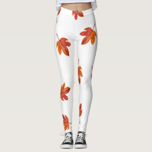 Leggings Mano de acuarela de hojas de otoño dibujada