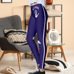 Leggings Mano de gato personalizada para mascota Rayas blan