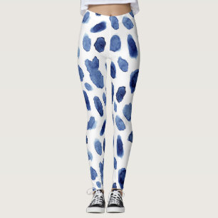 Leggings Mano Pintada, Cortinas De Agua Azul.