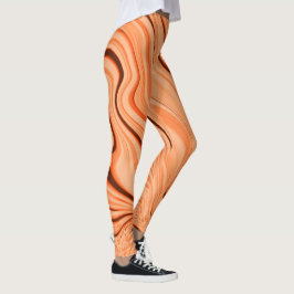 Leggings Manzanas en tonos naranjas, cilindro marrón curvo