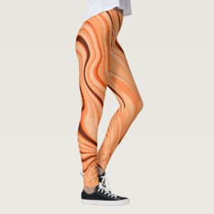 Leggings Manzanas en tonos naranjas, cilindro marrón curvo
