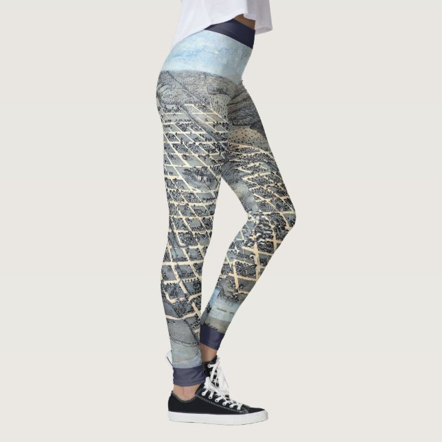 Leggings Mapa aéreo antiguo de la ciudad de Austin, Texas d (Derecha)