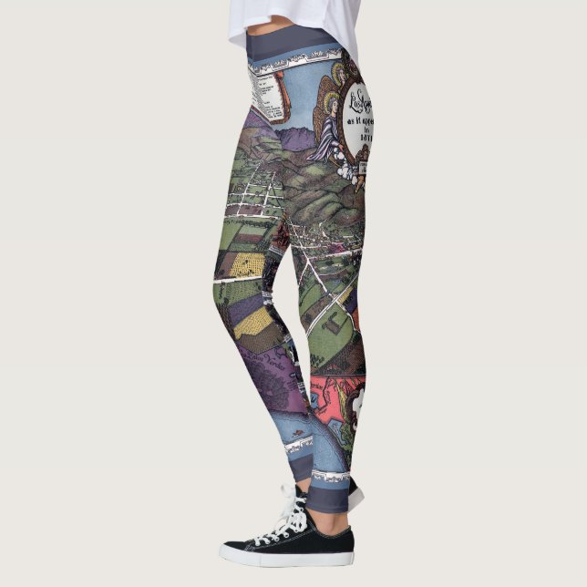 Leggings Mapa aéreo antiguo de la ciudad de Los Ángeles, Ca (Izquierda)