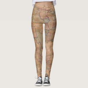 Leggings Mapa antiguo antiguo inspirado (13)