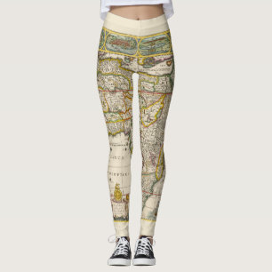 Leggings Mapa antiguo de África de Hondius y Jansson