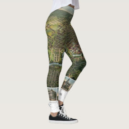 Leggings Mapa Antiguo de Houston, Texas con el río Buffalo