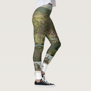 Leggings Mapa Antiguo de Houston, Texas con el río Buffalo