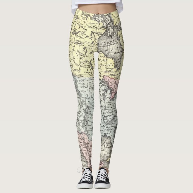 Leggings Mapa Antiguo de Norteamérica  (Anverso)