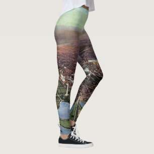 Leggings Mapa Antiguo de Washington DC y el Río Potomac