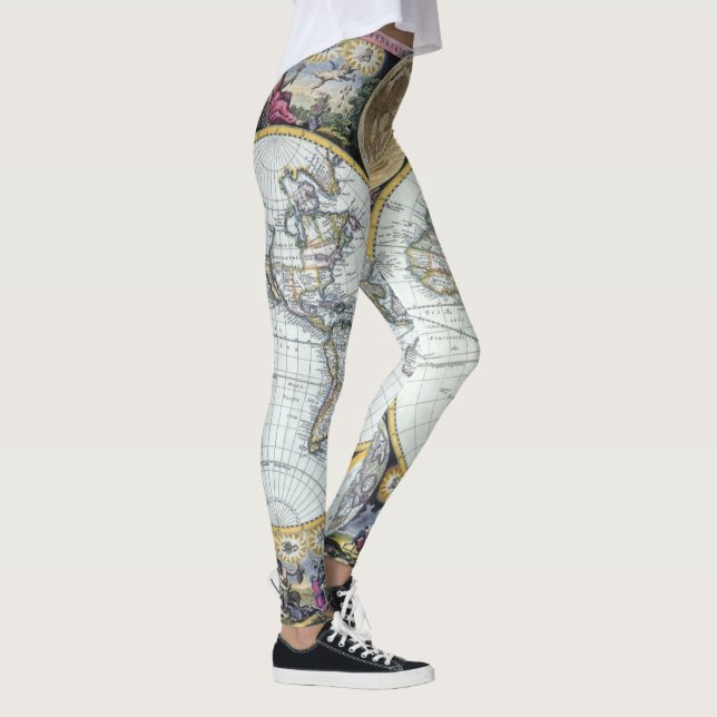 Leggings Mapa Antiguo del Mundo, Atlas Maritimus de John Se (Derecha)