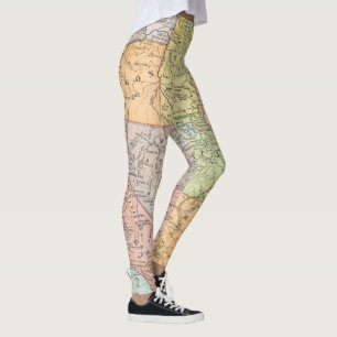 Leggings Mapa Antiguo del Oeste de Estados Unidos