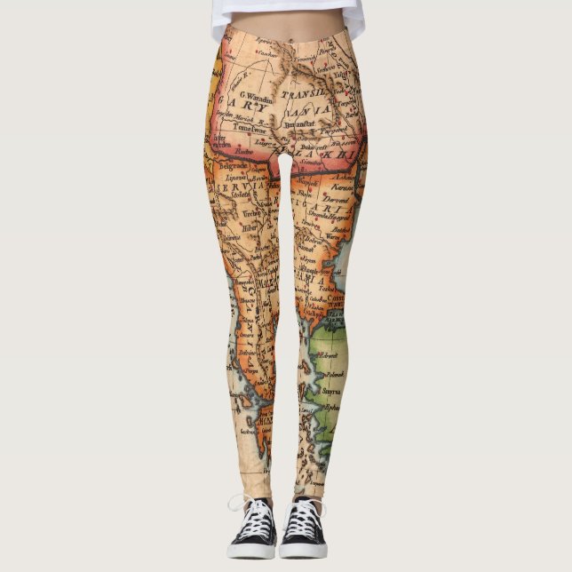 Leggings Mapa antiguo inspirado (2) (Anverso)