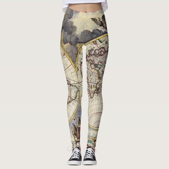 Leggings Mapa antiguo inspirado (4) (Anverso)
