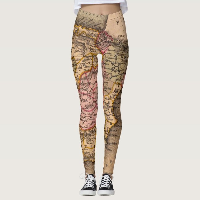 Leggings Mapa antiguo inspirado (5) (Anverso)