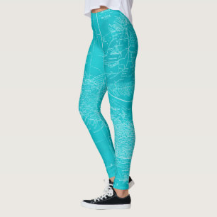 Leggings Mapa azul de Cuba