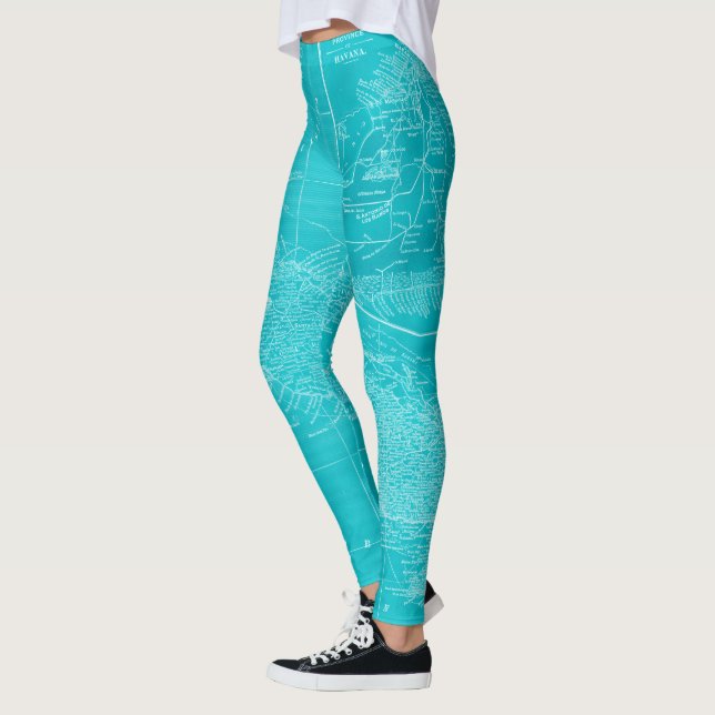 Leggings Mapa azul de Cuba (Izquierda)