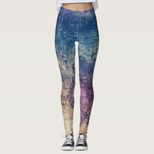 Leggings Mapa Celestial Vintage Púrpura Gótico