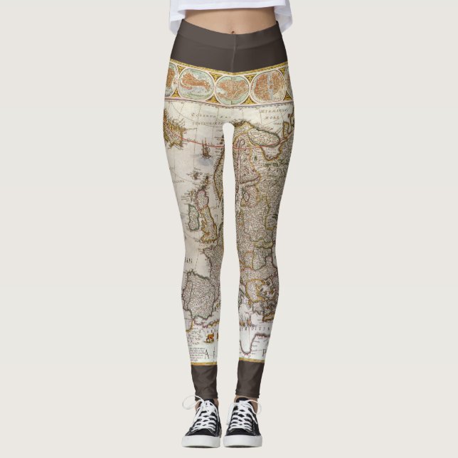 Leggings Mapa de Antigüedades de Europa por Willem Jansz Bl (Anverso)