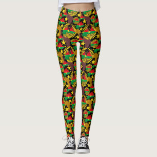 Leggings Mapa de Burkina, bandera y puño de la revolución