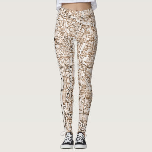 Leggings Mapa de calle antiguo de París