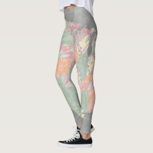 Leggings Mapa de los estados del estampado de flores