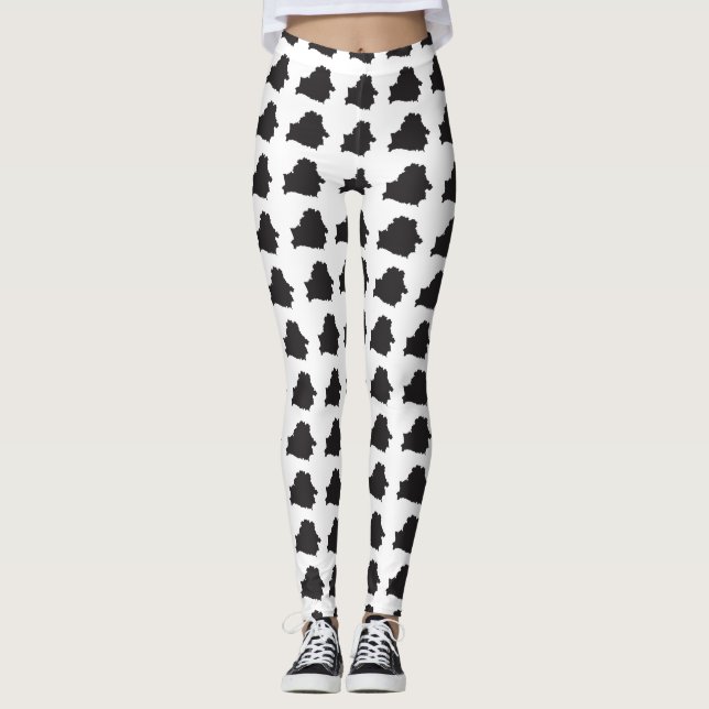 Leggings Mapa De Silhouette De Bielorrusia (Anverso)