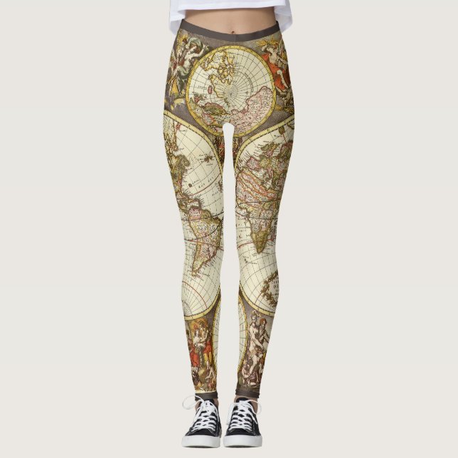 Leggings Mapa del Antiguo Mundo de Frederick de Wit, c. 168 (Anverso)