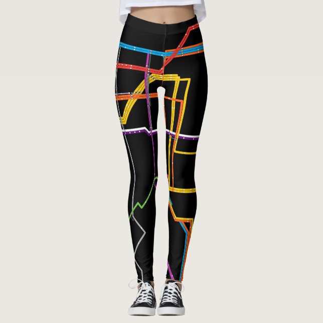Leggings Mapa del metro de la ciudad (Anverso)