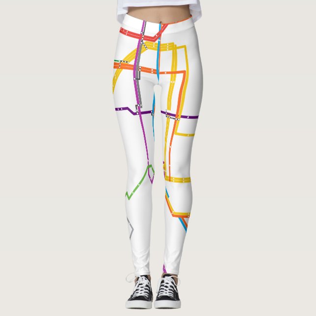 Leggings Mapa del metro de la ciudad (Anverso)