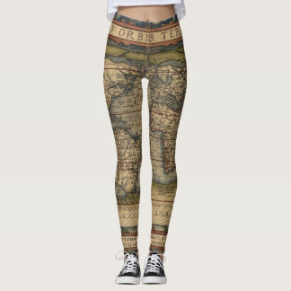 Leggings Mapa del mundo 1570 de Ortelius