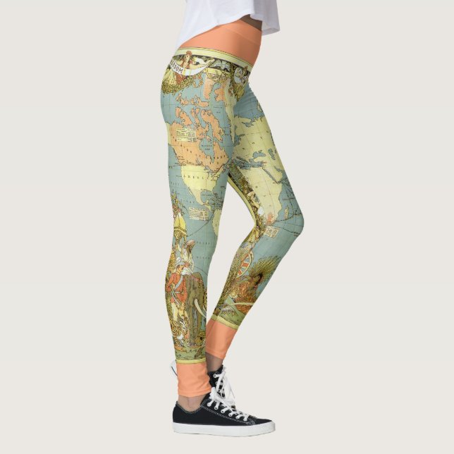 Leggings Mapa del mundo antiguo del imperio británico, 1886 (Derecha)