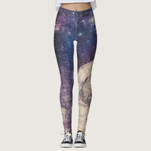Leggings Mapa del mundo de la época celestial (3)