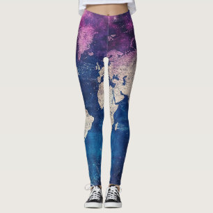 Leggings Mapa del mundo de la época celestial (4)