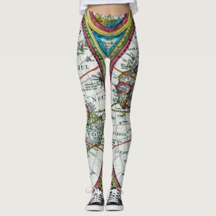 Leggings Mapa del mundo de las imágenes de época año 1662