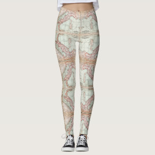 Leggings Mapa del Mundo Viejo de las Leyendas de Italia