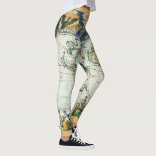 Leggings Mapa del Viejo Mundo Antiguo Vintage de Pieter Goo