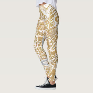Leggings Mapa dorado de la ciudad de Roma