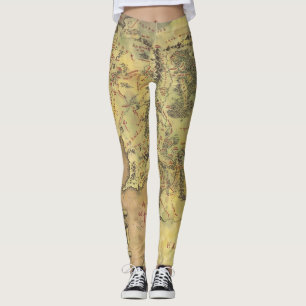 Leggings Mapa medio de la tierra