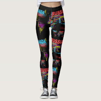 Leggings Mapa Mundial Hecho Con Nombres De Países