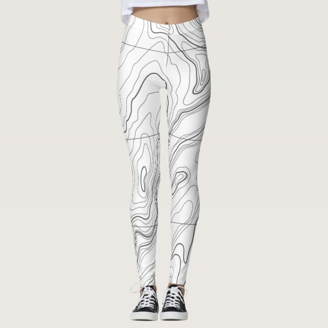 Leggings Mapa topográfico al aire libre (Anverso)