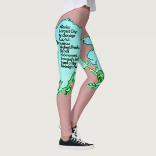 Leggings Mapa y hechos de Alaskan