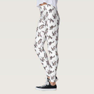 Leggings Mapache Dibujado a Mano en Asana de Yoga Animal Di
