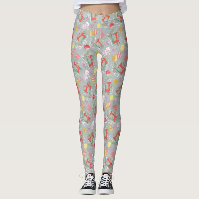 Leggings Máquinas de coser gris (Anverso)
