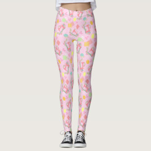 Leggings Máquinas de coser rosadas