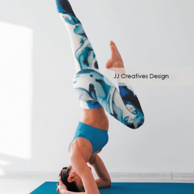 Leggings Mar azul acuático abstracto (Subido por el creador)