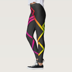 Leggings Maravillosas y coloridas plazas en negro Nº 1