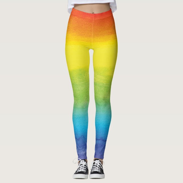 Leggings Maravilloso orgullo arcoiris de color de agua (Anverso)