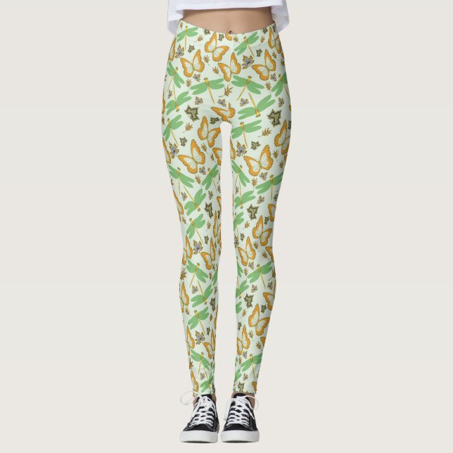 Leggings Maravilloso patrón de mariposa (Anverso)