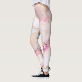 Leggings Marble Agate popular colección de oro rosa azul